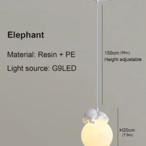 Lustre Criativo de Animais LED para Quarto - Decoração Divertida