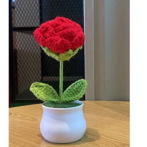 Mini Vaso de Flor Rosa para Decoração de Escritório e Casa - 1/2/4 Peças - Modelo P, 4 peças