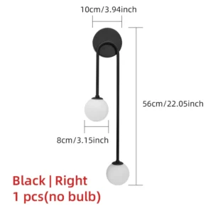 Luminária de Parede Moderna em Alumínio LED para Sala e Quarto - Preto-Direito