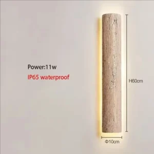 Lâmpada de Parede Minimalista em Pedra Natural - Estilo Wabi Sabi - Branco Frio, Decoração Interna