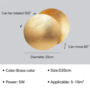 Luminária de Parede LED Moderna Eclipse Solar Total para Decoração