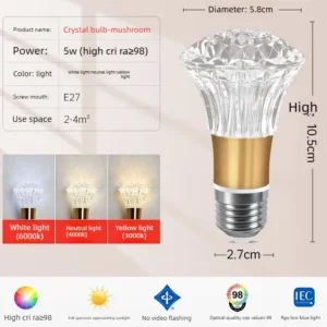Lustre de Acrílico LED E27 E14 - Luz Quente e Fria para Sala