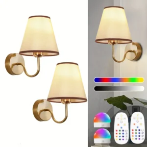Luz de Parede LED Recarregável com Controle Remoto e 15 Cores