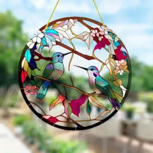 Colibrí Pendurado Suncatcher Acrílico para Decoração de Janela