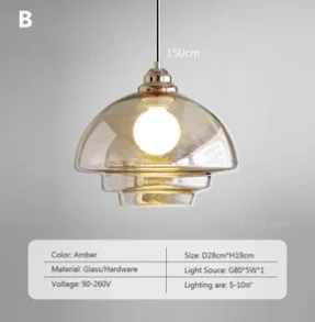 Luminária Pendente Decorativa de Vidro Creme LED E27 para Cozinha e Jantar