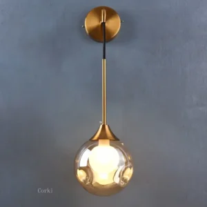 Moderna Arandela de Parede LED em Vidro Dourado para Decoração