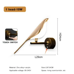 Lâmpada de Parede Dourada em Estilo Nórdico para Sala e Quarto