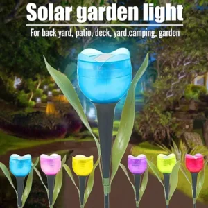 Lâmpada Solar Tulipa para Jardim - Decoração Externa LED