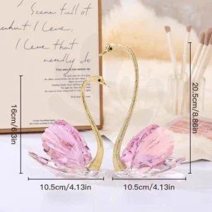 Estátua de Cisne em Cristal Luxuoso para Decoração Romântica - Modelo C