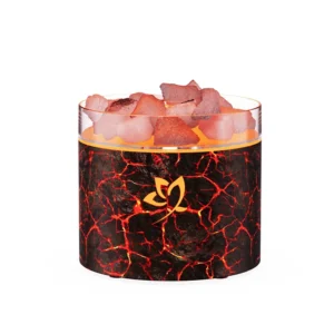 Máquina de Aromaterapia com Lâmpada de Sal Cristal - Umidificador Colorido - Rachado