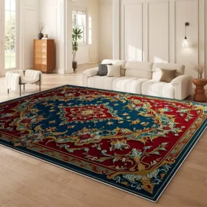 Tapete Grande Preto e Dourado para Sala de Estar e Quarto - Fácil Limpeza - DL 0819-3061, 400 mm x 600 mm