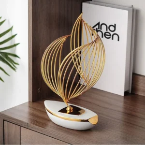 Escultura Minimalista em Cerâmica para Decoração de Ambientes - BRANCO