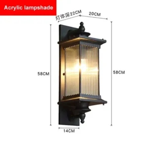 Lâmpada de Parede Externa LED Vintage à Prova d'Água - Preto e Café