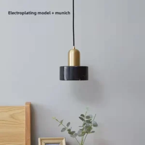 Luminária Pendente de Mármore Luxuosa para Decoração Moderna - Preto