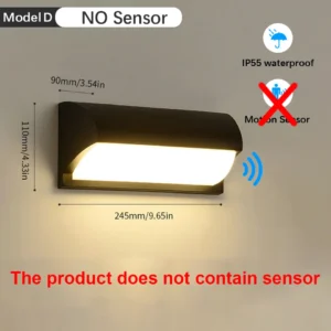 Lâmpada de Parede LED Externa com Sensor de Movimento - 16W/30W