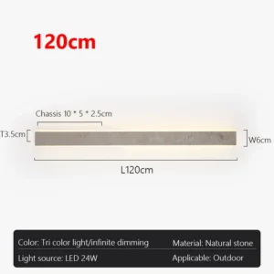 Lâmpada de Parede Externa em Pedra Natural para Jardim - IP65 - Branco Quente