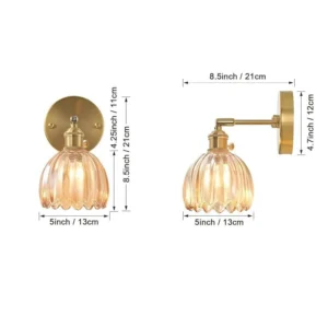 Arandela Floral Moderna em Vidro para Quarto e Estudo - Modelo A Âmbar