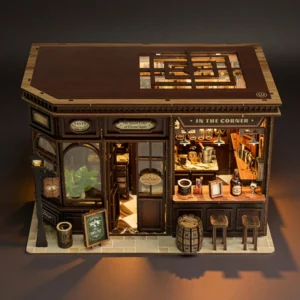 Casa de Bonecas de Madeira DIY - Kit de Montagem em Miniatura