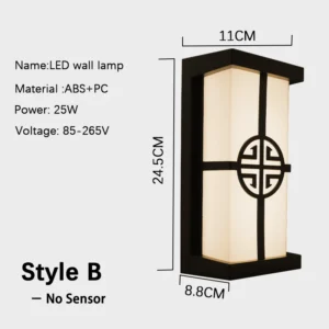 Luz de Parede LED Externa com Sensor de Movimento IP65 - Branco Quente 3000K