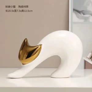 Gato Cerâmico Decorativo Moderno para Casa - Luxo Acessível - Modelo C