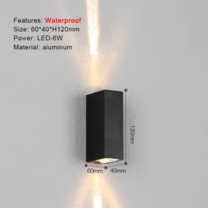 Arandela LED Moderna para Iluminação Externa - Preto