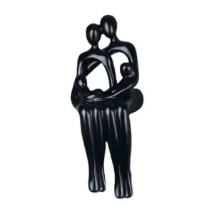 Decoração Abstrata de Mesa para Família de Quatro - Enfeite Moderno - PRETO