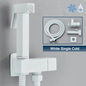 Torneira de Bidê de Aço Inoxidável Preto para Banheiro - BRANCO