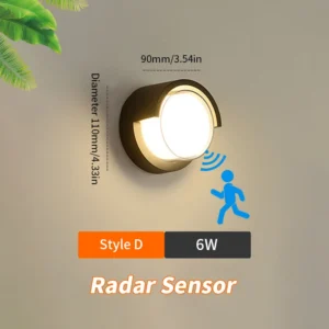 Lâmpada de Parede LED com Sensor de Movimento - 6W/12W - Branco Quente