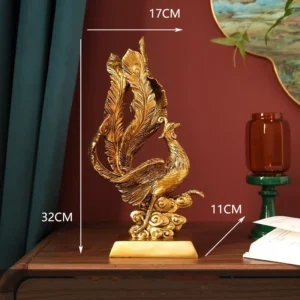 Escultura de Dragão e Fênix em Resina para Decoração de Ambientes - Modelo 5