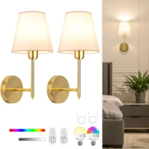 Luz de Parede Sem Fio Recarregável com Controle Remoto e 15 Cores