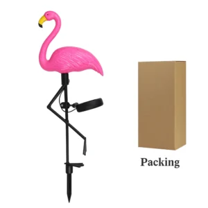 Luminária Solar Flamingo para Jardim e Pátio - Decoração Externa - Modelo B-1