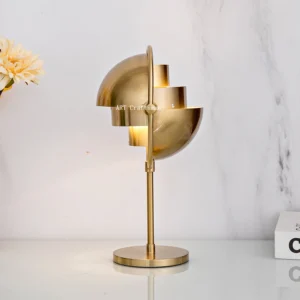 Lâmpada de Mesa Moderna em Metal Preto e Ouro para Decoração