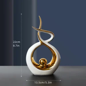Escultura de Cerâmica Abstrata para Decoração Moderna da Sua Casa - white 8.7 in