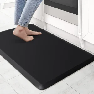 Tapete Antiderrapante para Cozinha - Conforto e Segurança - Preto - 44 x 71 x 1,2 cm