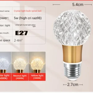 Lustre de Acrílico LED E27 E14 - Luz Quente e Fria para Sala