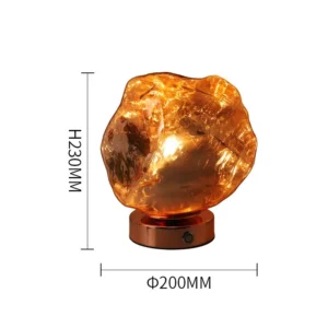 Lâmpada de Mesa Retro em Vidro com Luz LED - Abajur Decorativo - Rose Gold