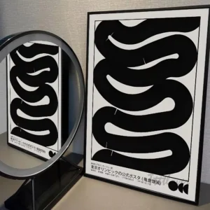 Quadro Abstrato Moderno com Ondas Azuis para Decoração de Ambientes