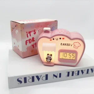 Despertador Criativo em Formato de Cabana com Luz Noturna Colorida - ROSA