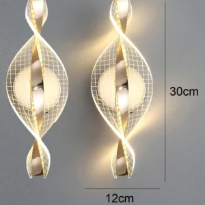 Arandela de Parede LED Moderna em Ouro e Preto para Iluminação Interna - 2PC-dourado-quadrado