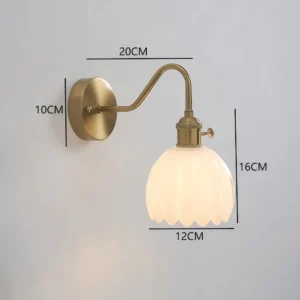 Luminária de Parede Moderna Floral LED Verde para Quarto e Sala - B white