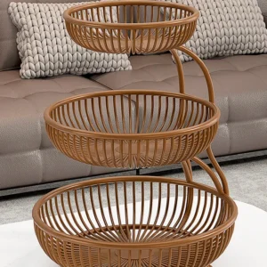 Cesto de Frutas Multicamadas em Ferro - Organizador de Mesa Elegante