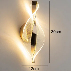 Arandela de Parede LED Moderna em Ouro e Preto para Iluminação Interna - 1PC-dourado-grande