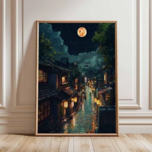 Pôster Neon de Rua de Tóquio - Arte Cyberpunk para Decoração