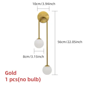 Luminária de Parede Moderna em Alumínio LED para Sala e Quarto - Dourado-Direito