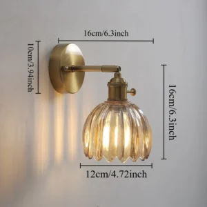 Luminária de Parede Vintage Verde em Vidro para Sala e Quarto