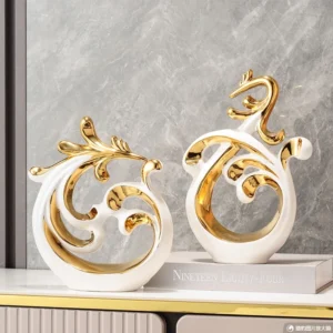 Escultura Abstrata em Cerâmica Phoenix para Decoração de Ambientes