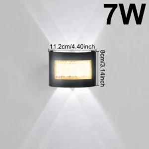 Luz de Parede LED à Prova D'Água para Jardim e Ambientes Internos - 6500K-3000K-7W