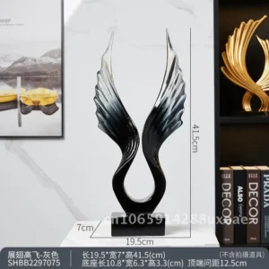 Escultura de Asas Dapeng em Resina Transparente para Decoração - Angel Wings Grey, Asas Dapeng Azul Céu-4182