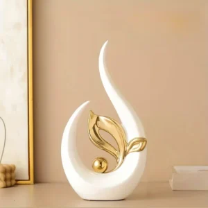 Estátua Cerâmica Luxuosa Nórdica para Decoração de Sala e Escritório - Modelo A Branco
