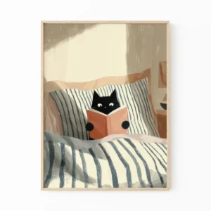 Pôster de Gato Preto para Decoração de Quarto e Estudo